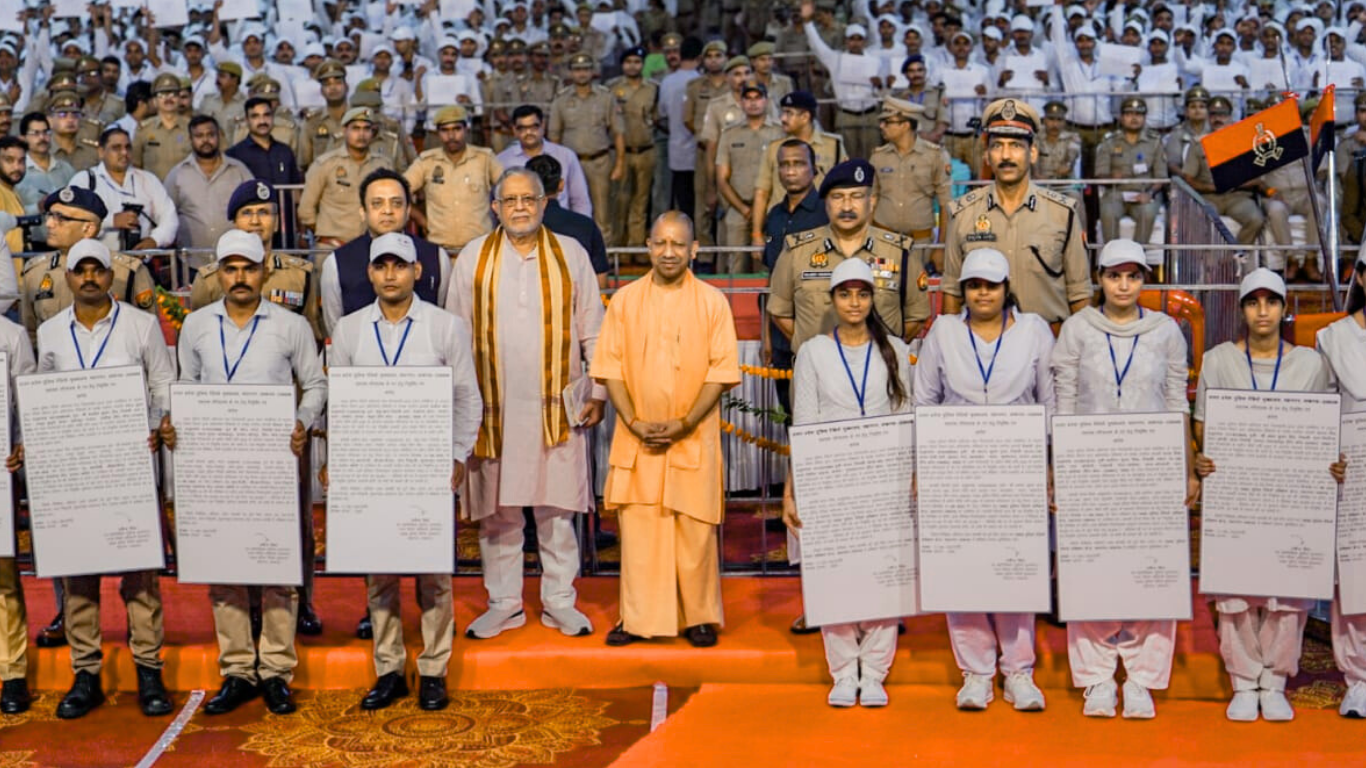 Yogi Adityanath Hands Over Joining Letters to 1494 Police Telecom Cadets in Lucknow